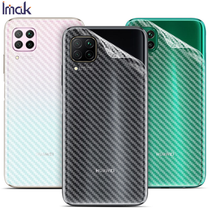 IMAK Carbon Fiber Overflade Blød PVC Bagfilm til Huawei nova 6 SE P40 lite Nova 7i IMAK Carbon Fiber Overflade Blød PVC Bagfilm til Huawei nova 6 SE P40 lite Nova 7i